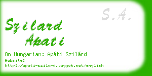 szilard apati business card