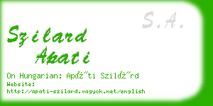 szilard apati business card